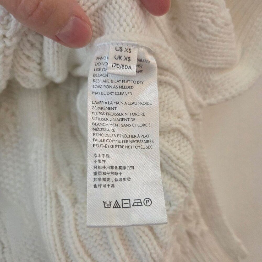 Pilcro Anthropologie Jasmine Cable Knit Sweater Chunky Rory Gilmore Women's XS - Picture 7 of 8